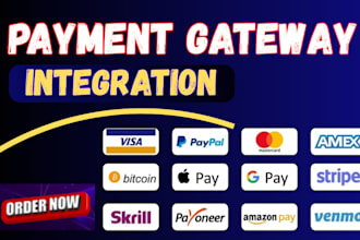 integrate stripe, paypal, payoneer payment gateway on ecommerce store, wix,