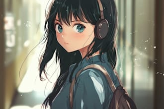 draw anime illustration, anime character vtuber, fanarts,