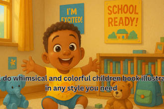 create watercolor children book illustrations for your storybook