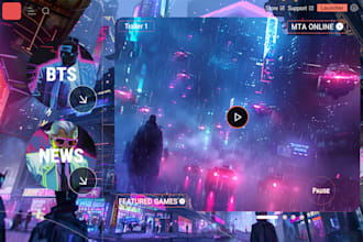 design a website landing page in figma for game trailers, releases, and studios