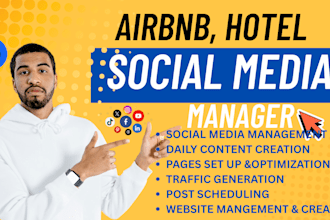 be your airbnb hotel vacation rental  social media manager and content creator