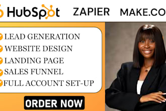 build hubspot landing  page website design connect hubspot to make com zapier