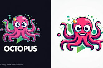 design octopus mascot logo with creative concepts