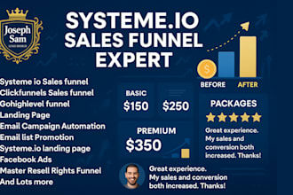 create systeme io landing page, sales funnel, website and affiliate marketing
