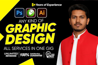 create any design using adobe photoshop, coreldraw,  adobe illustrator
