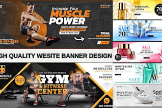 design attractive website banner, banner ads, web slider, social media post