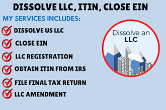 register US llc, dissolve llc, itin, apply for ein, close ein, boi report
