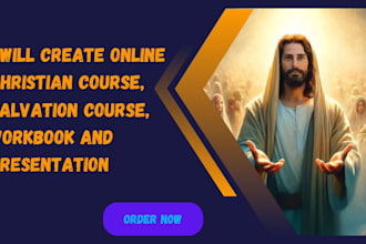 create online christian course, salvation course, workbook and presentation