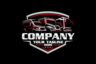 draw trucking business, dispatcher, transport logo with unlimited revision