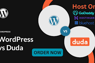 professionally design duda website, host on bluehost, hostinger and godaddy