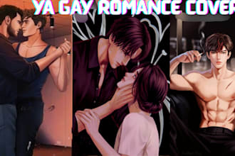 design anime lgbtq young adult ya and gay bdsm bwwm erotica romance book cover
