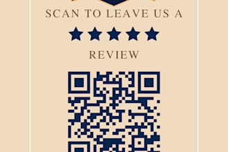 design branded client review flyers, qr code cards, or marketing graphics
