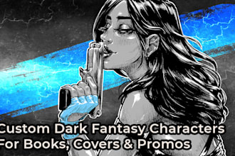 an illustration of your character for your dark romance romantasy novel no ia