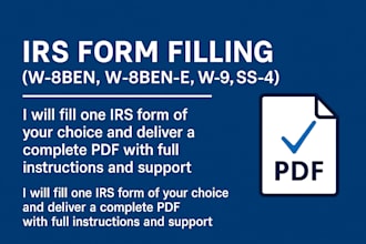 fill irs tax forms w8ben w8ben e w9 and ss4 for your US business