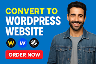 transfer convert or clone weebly, webflow, wix, squarespace to wordpress website