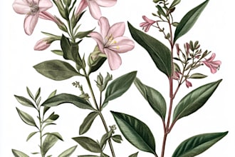 draw botanical illustrations of flowers, plants and fruits