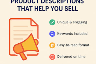 write SEO friendly product descriptions for amazon, shopify and more
