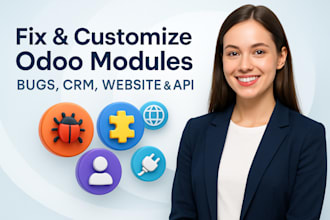 fix odoo bugs and errors, customize modules website CRM setup API integration