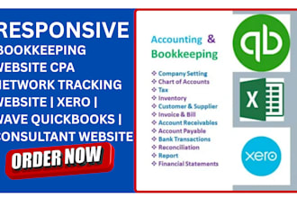 build bookkeeping website, CPA, xero, wave quickbooks, consultant website