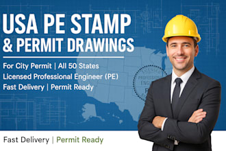 do USA pe stamp, structural, mep, floor plan for city permit
