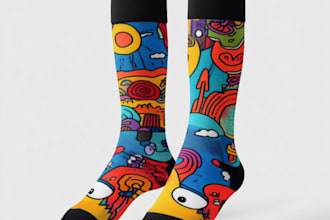 draw unique socks design for your brand
