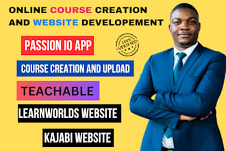 design learnworlds passion io app kajabi website,  wix online course website
