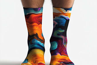 draw sublimation all type of unique socks design and pattern
