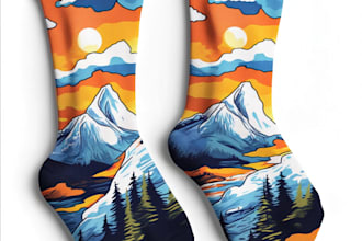draw sublimation all type of unique socks design and pattern