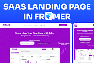 craft a fully responsive framer landing page for saas