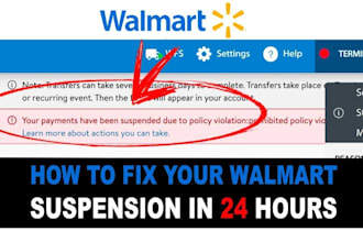 reinstate or activate deactivated terminated or suspended walmart seller account