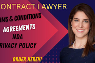draft legal contract, agreements, terms and conditions, privacy policy