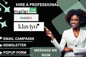 design popup form newsletter email campaign on mailerlite, klaviyo, hubspot