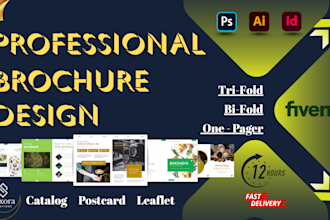 design trifold, bifold brochure, leaflet, postcard, business catalog