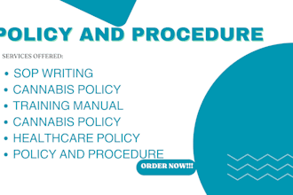 write business policy and procedure manual, cannabis policy, employee handbook