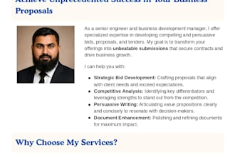 help you write competitive winning bids, proposals, tenders, rfq, rfp, offers