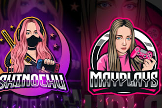 create custom mascot logo for gaming, esports, youtube, twitch team