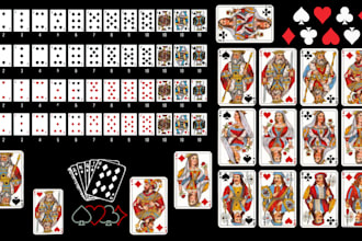 design 52 cards, tarot, boardgame, poker card deck design with box and guidebook