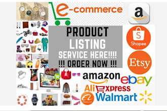 arrange product listing on amazon etsy ebay walmart shopify