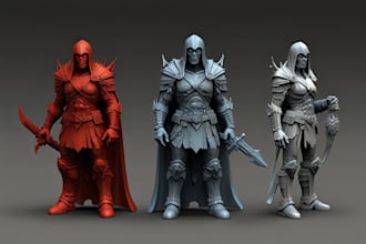 create custom 3d miniatures, tabletop models, dnd figures, stl for printing