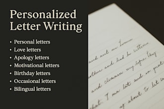 write a personalized letter for love, apology, motivation, or any occasion
