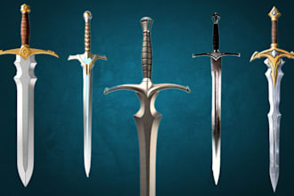 sculpt 3d printable swords, helmets, armor and cosplay weapons