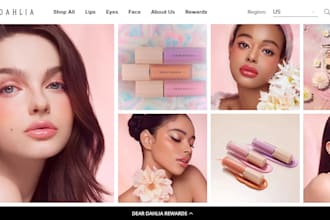 build private label cosmetic website salon makeup lipstick lipgloss powder store
