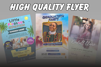 design professional birthday kids party school  graduation flyer affiche qr code