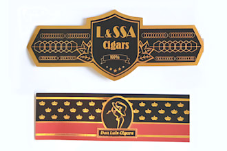 design modern cigar logo, cigar label, cigar band, cigar ring or cigar box