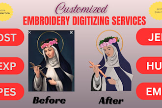 digitize any embroidery design into machine for you