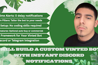 build a custom vinted bot, alert bot, marketplace bot with discord notification
