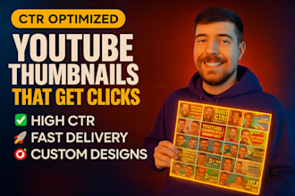 design perfect mind blowing youtube thumbnail in 3hrs