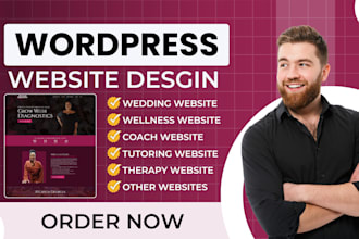 design wellness, therapy, tutoring, or wedding wordpress website with booking