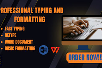 do fast typing services, format ms word documents, retype scanned pages