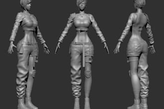 sculpt custom cyberpunk model, dinosaur figure,action figure,printable stl model
